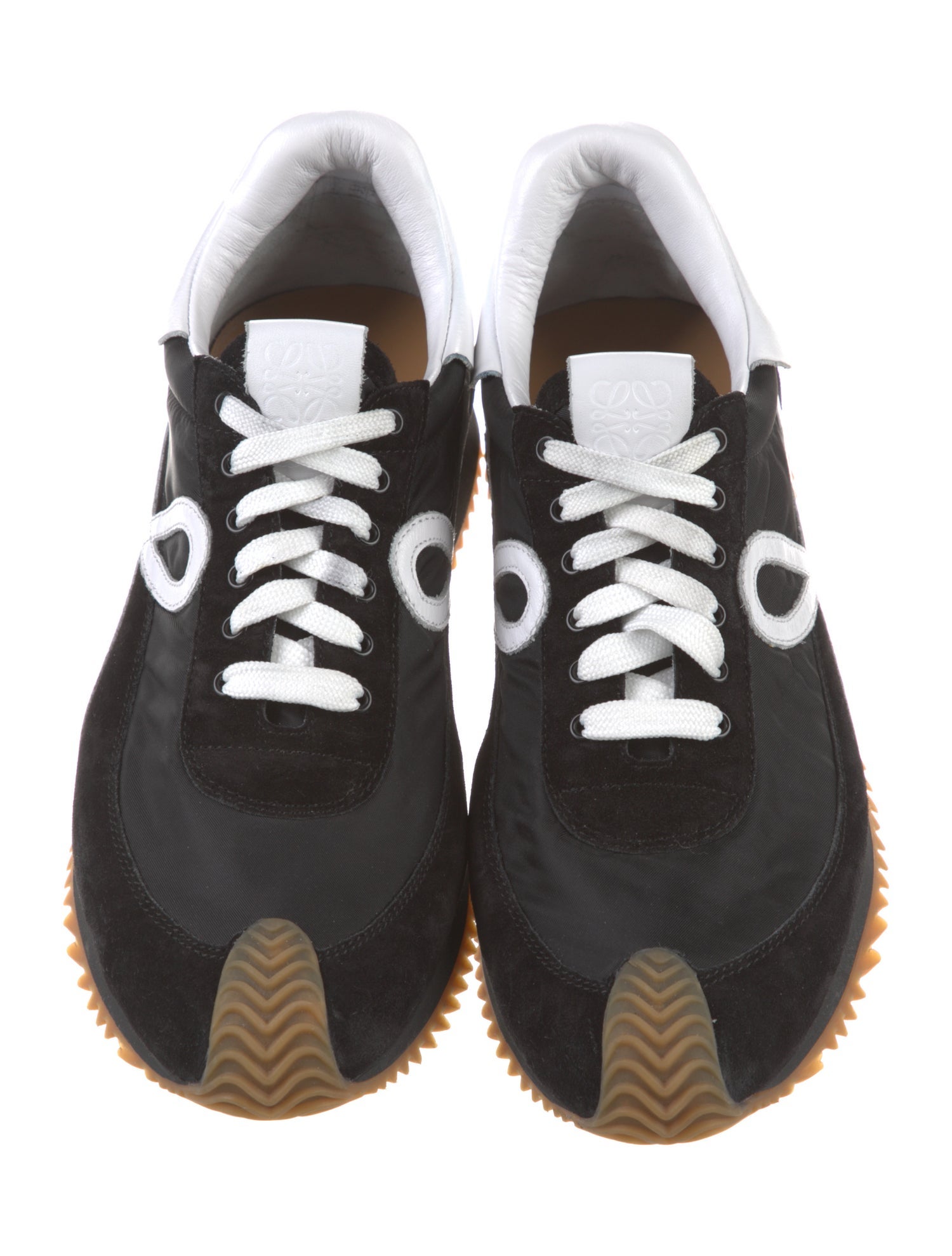 Loewe Suede Colorblock Pattern Sneakers
